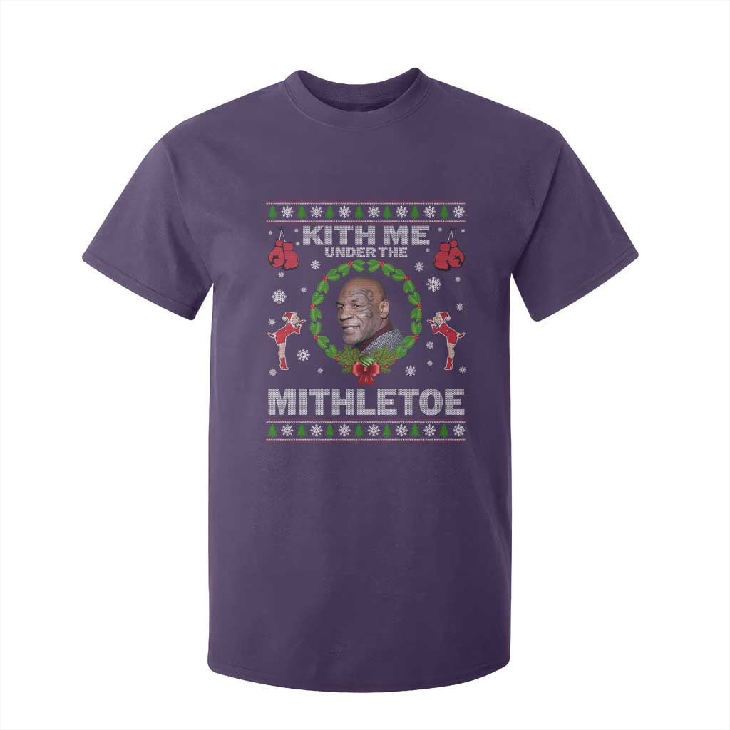 Funny Christmas T Shirt For Kid Kith Me Under The Mithletoe Tyson Ugly Xmas TS10 Purple Print Your Wear