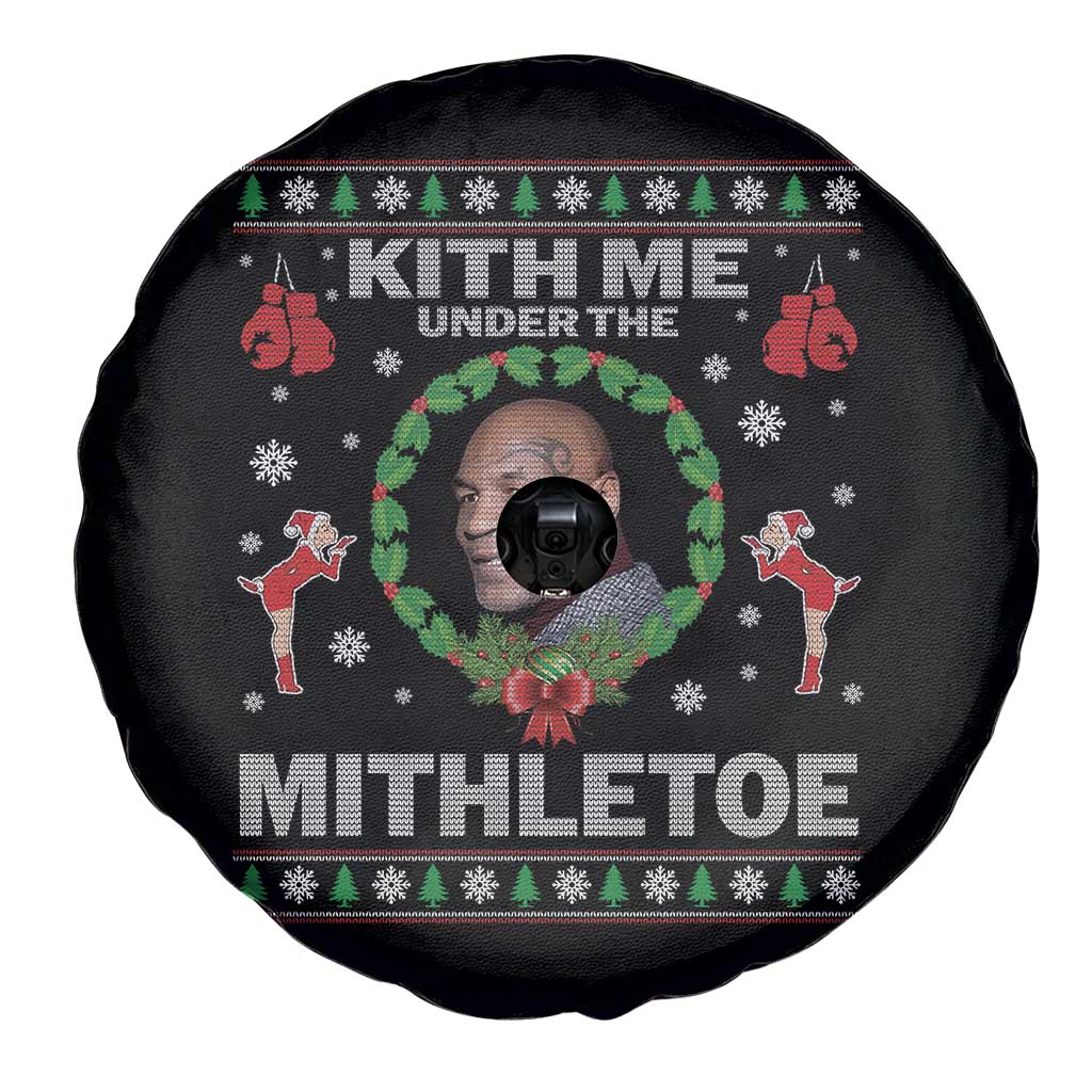 Funny Christmas Spare Tire Cover Kith Me Under The Mithletoe Tyson Ugly Xmas TS10 Print Your Wear