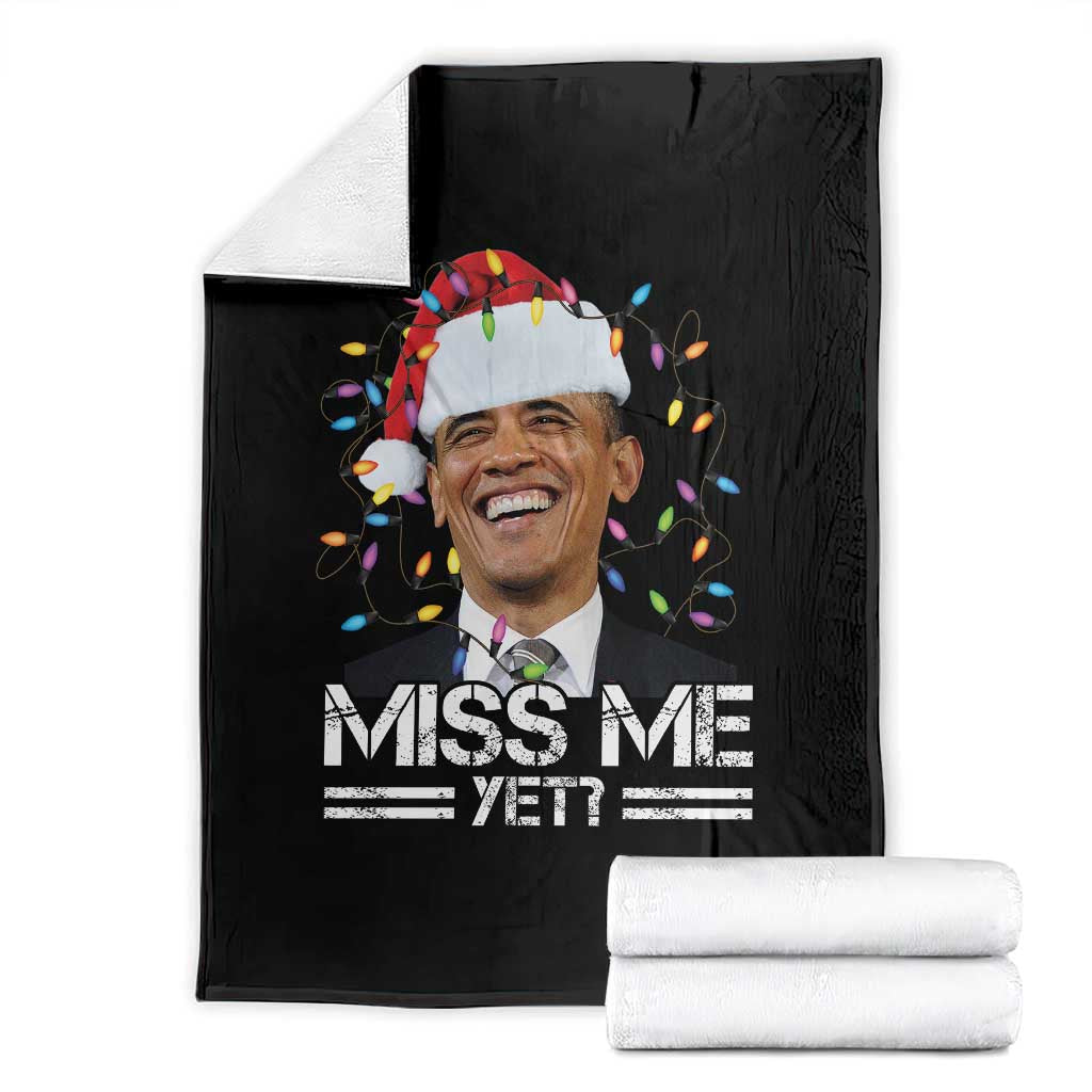 Funny Christmas Obama Throw Blanket Funny Santa Xmas Light TS10 Black Print Your Wear