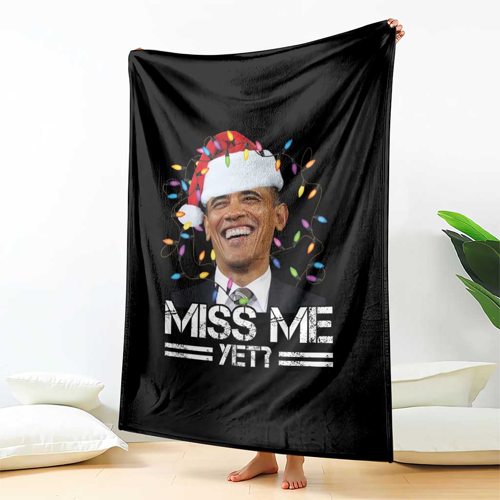 Funny Christmas Obama Throw Blanket Funny Santa Xmas Light TS10 Print Your Wear
