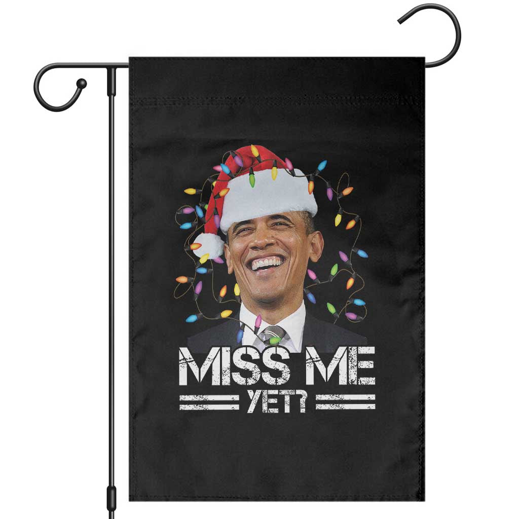 Funny Christmas Obama Garden Flag Funny Santa Xmas Light TS10 Black Print Your Wear