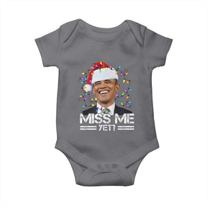 Funny Christmas Obama Baby Onesie Funny Santa Xmas Light TS10 Charcoal Print Your Wear