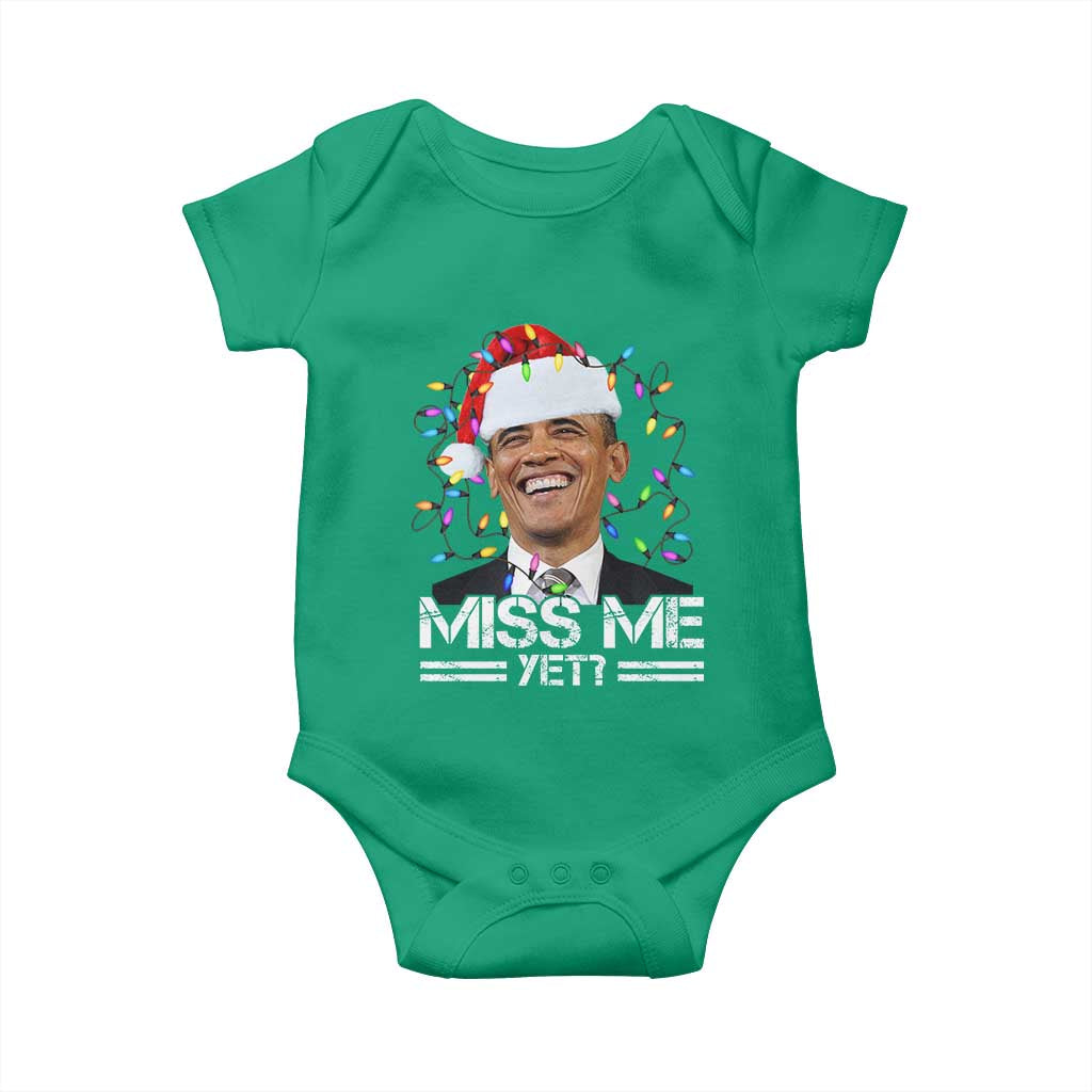 Funny Christmas Obama Baby Onesie Funny Santa Xmas Light TS10 Irish Green Print Your Wear