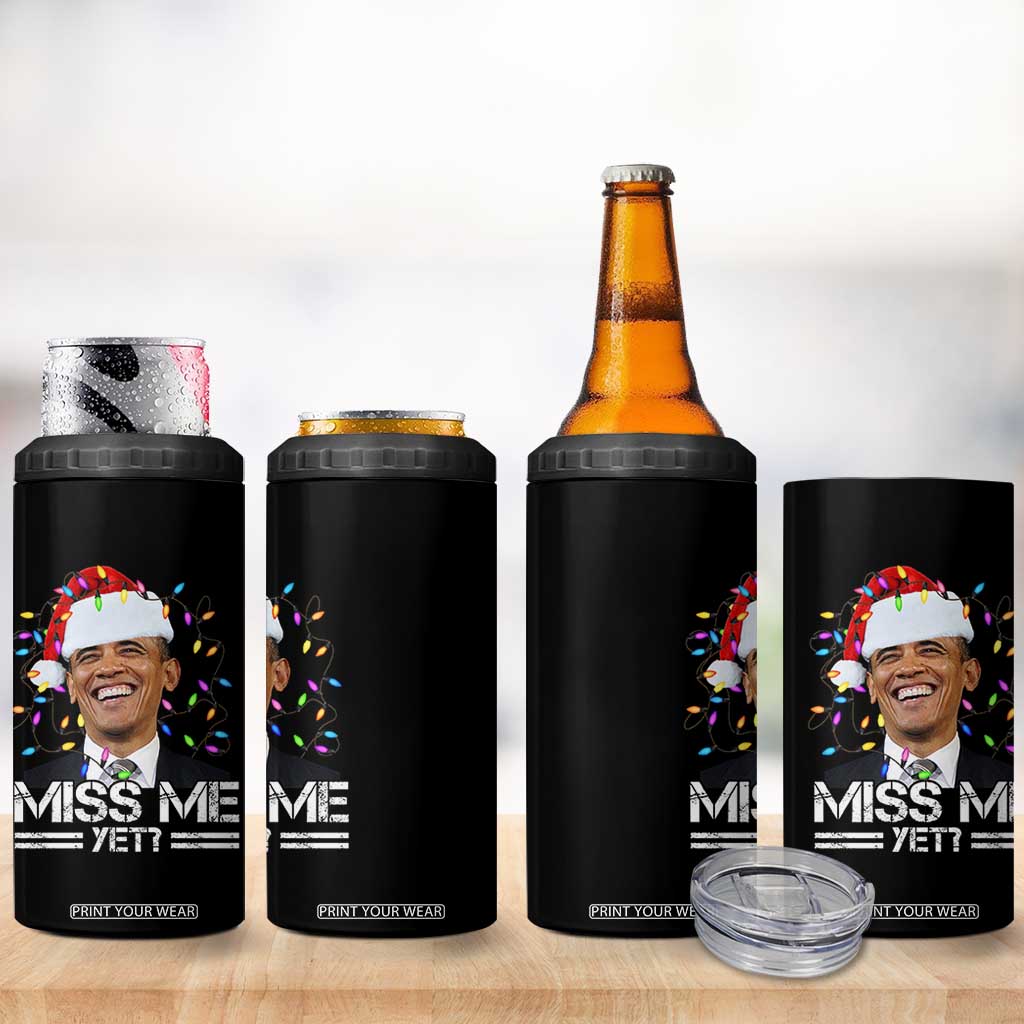 Funny Christmas Obama 4 in 1 Can Cooler Tumbler Funny Santa Xmas Light TS10 Print Your Wear