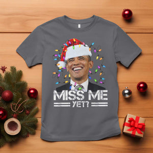 Funny Christmas Obama T Shirt Funny Santa Xmas Light TS10 Charcoal Print Your Wear