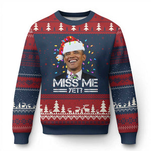 Funny Xmas Obama Ugly Christmas Sweater Funny Santa Xmas Light TS10 Navy Red Print Your Wear