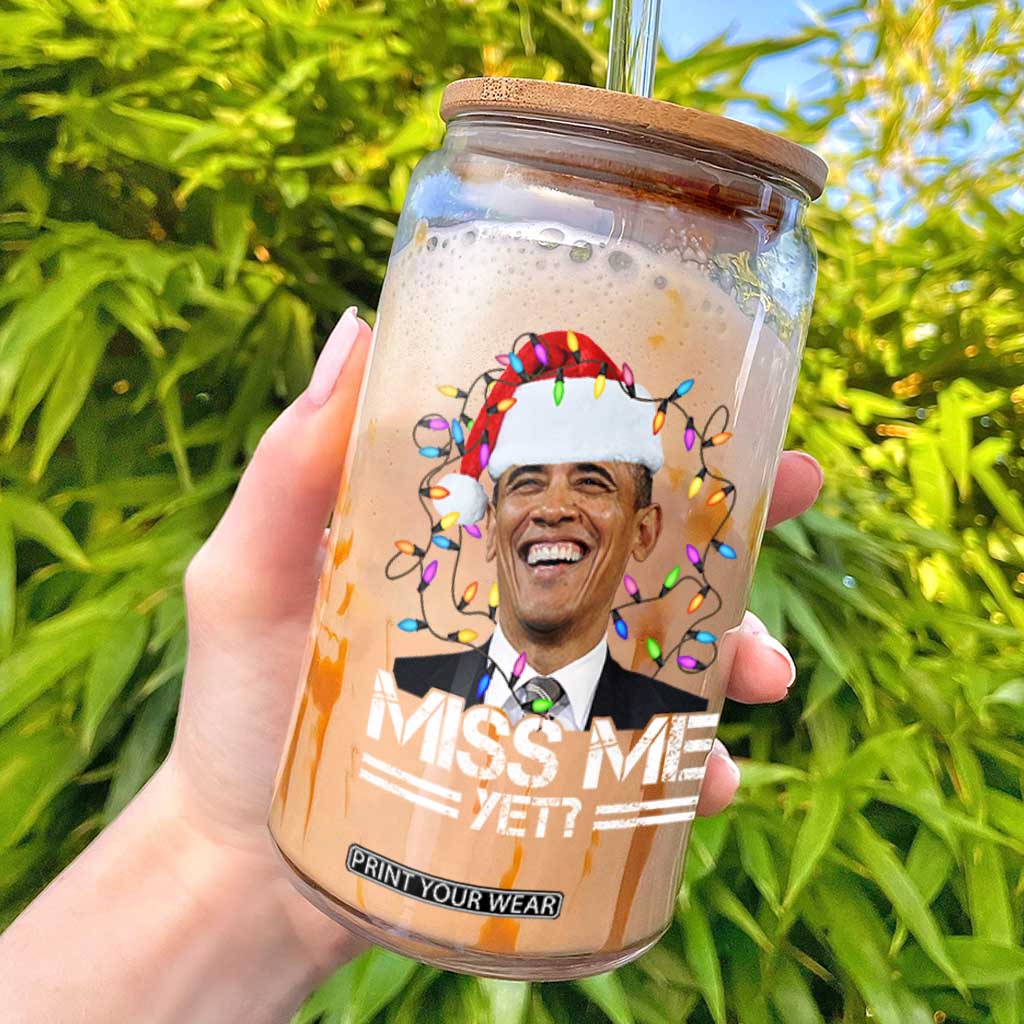 Funny Christmas Obama Glass Can Funny Santa Xmas Light TS10 Black Print Your Wear