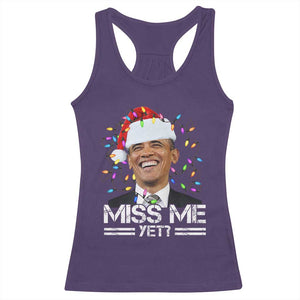 Funny Christmas Obama Racerback Tank Top Funny Santa Xmas Light TS10 Purple Print Your Wear