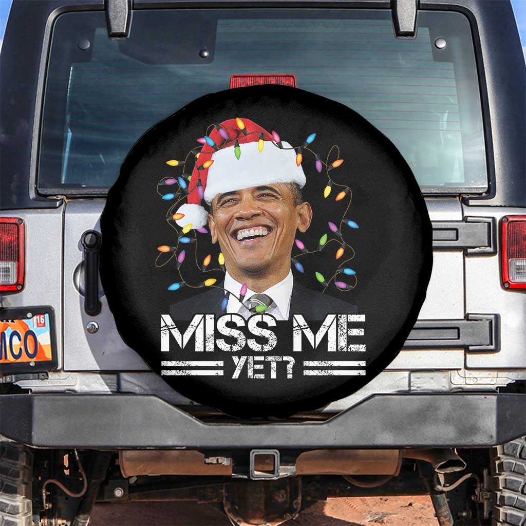 Funny Christmas Obama Spare Tire Cover Funny Santa Xmas Light TS10 No hole Black Print Your Wear