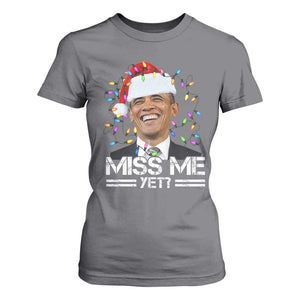 Funny Christmas Obama T Shirt For Women Funny Santa Xmas Light TS10 Charcoal Print Your Wear