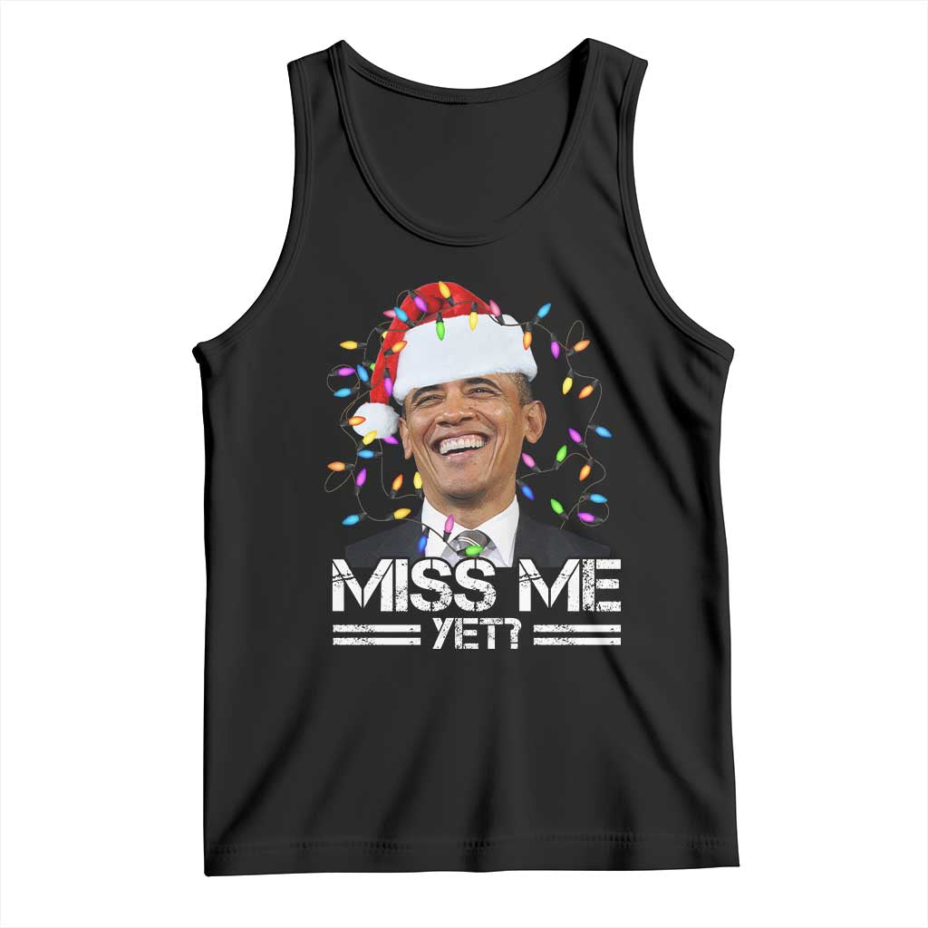 Funny Christmas Obama Tank Top Funny Santa Xmas Light TS10 Black Print Your Wear