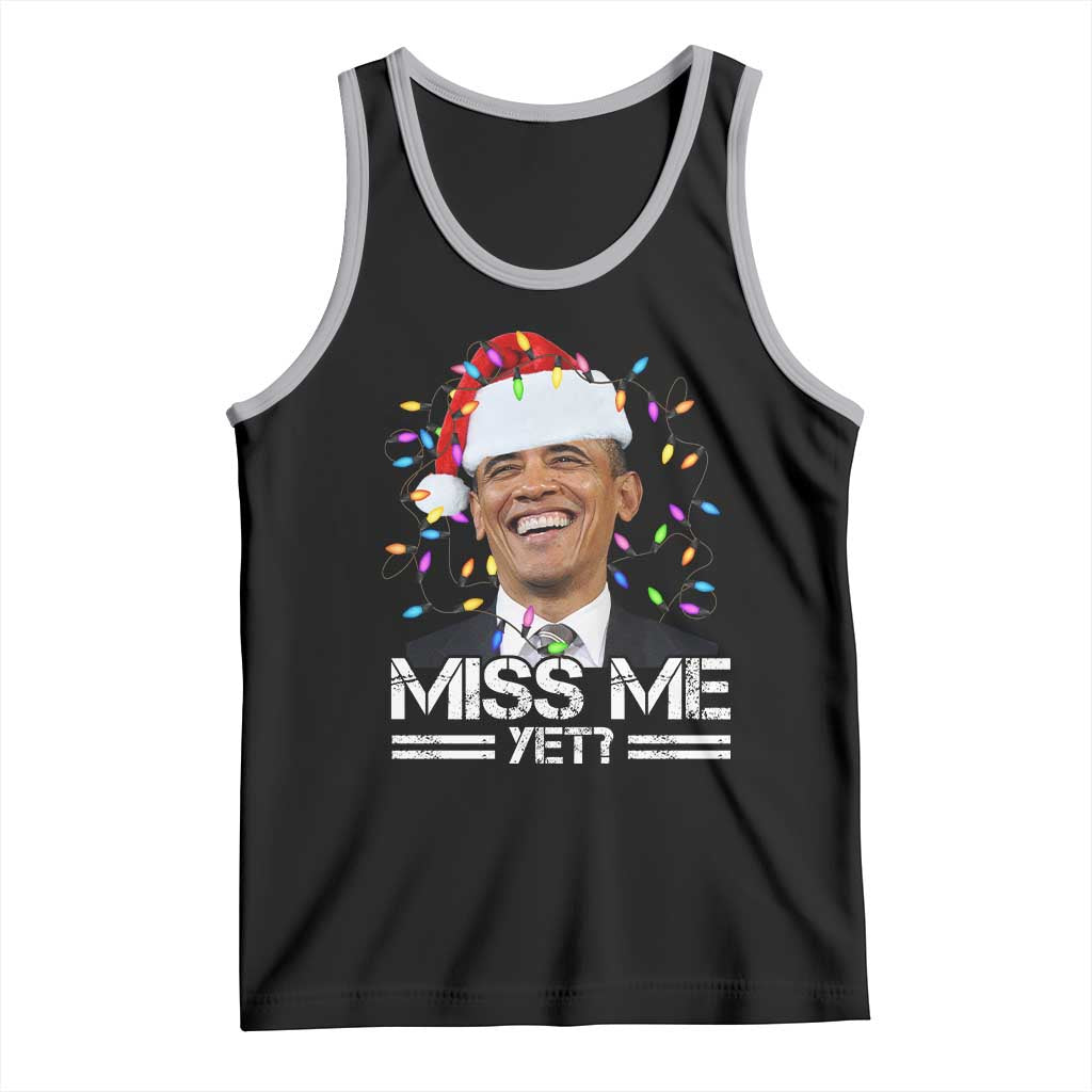 Funny Christmas Obama Tank Top Funny Santa Xmas Light TS10 Black Athletic Heather Print Your Wear