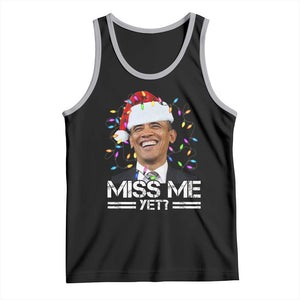Funny Christmas Obama Tank Top Funny Santa Xmas Light TS10 Black Athletic Heather Print Your Wear