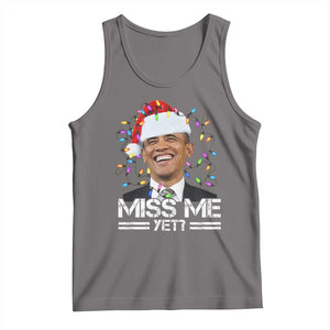Funny Christmas Obama Tank Top Funny Santa Xmas Light TS10 Deep Heather Print Your Wear