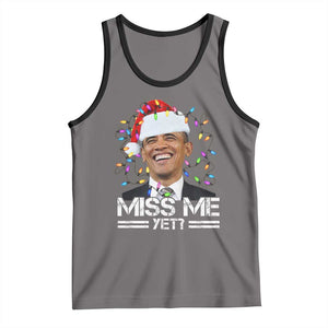 Funny Christmas Obama Tank Top Funny Santa Xmas Light TS10 Deep Heather Black Print Your Wear