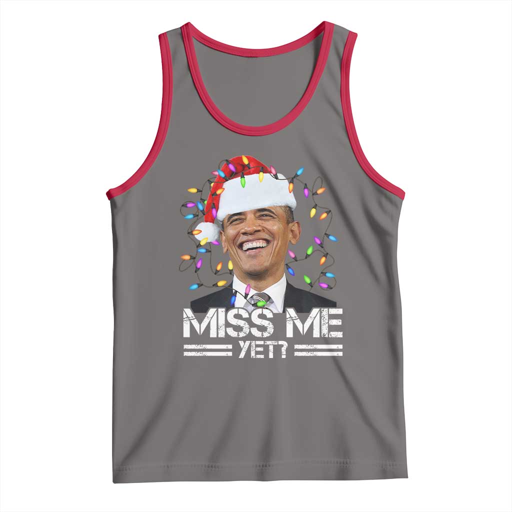 Funny Christmas Obama Tank Top Funny Santa Xmas Light TS10 Deep Heather Red Print Your Wear