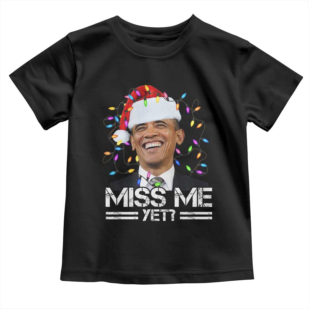Funny Christmas Obama Toddler T Shirt Funny Santa Xmas Light TS10 Black Print Your Wear