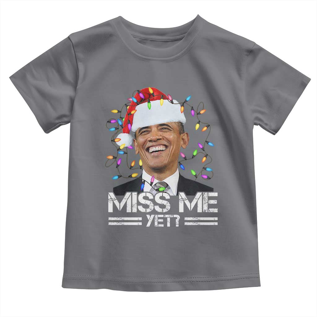 Funny Christmas Obama Toddler T Shirt Funny Santa Xmas Light TS10 Charcoal Print Your Wear