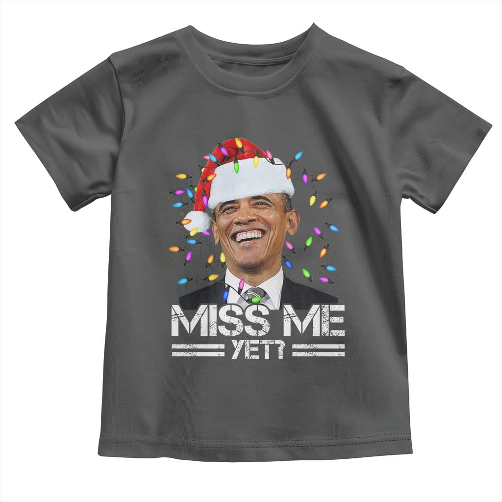 Funny Christmas Obama Toddler T Shirt Funny Santa Xmas Light TS10 Dark Heather Print Your Wear