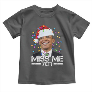 Funny Christmas Obama Toddler T Shirt Funny Santa Xmas Light TS10 Dark Heather Print Your Wear