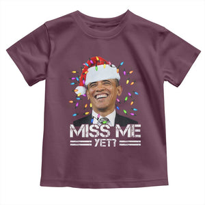 Funny Christmas Obama Toddler T Shirt Funny Santa Xmas Light TS10 Maroon Print Your Wear