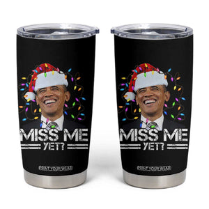 Funny Christmas Obama Tumbler Cup Funny Santa Xmas Light TS10 Black Print Your Wear