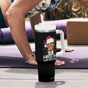 Funny Christmas Obama Tumbler With Handle Funny Santa Xmas Light TS10 Print Your Wear