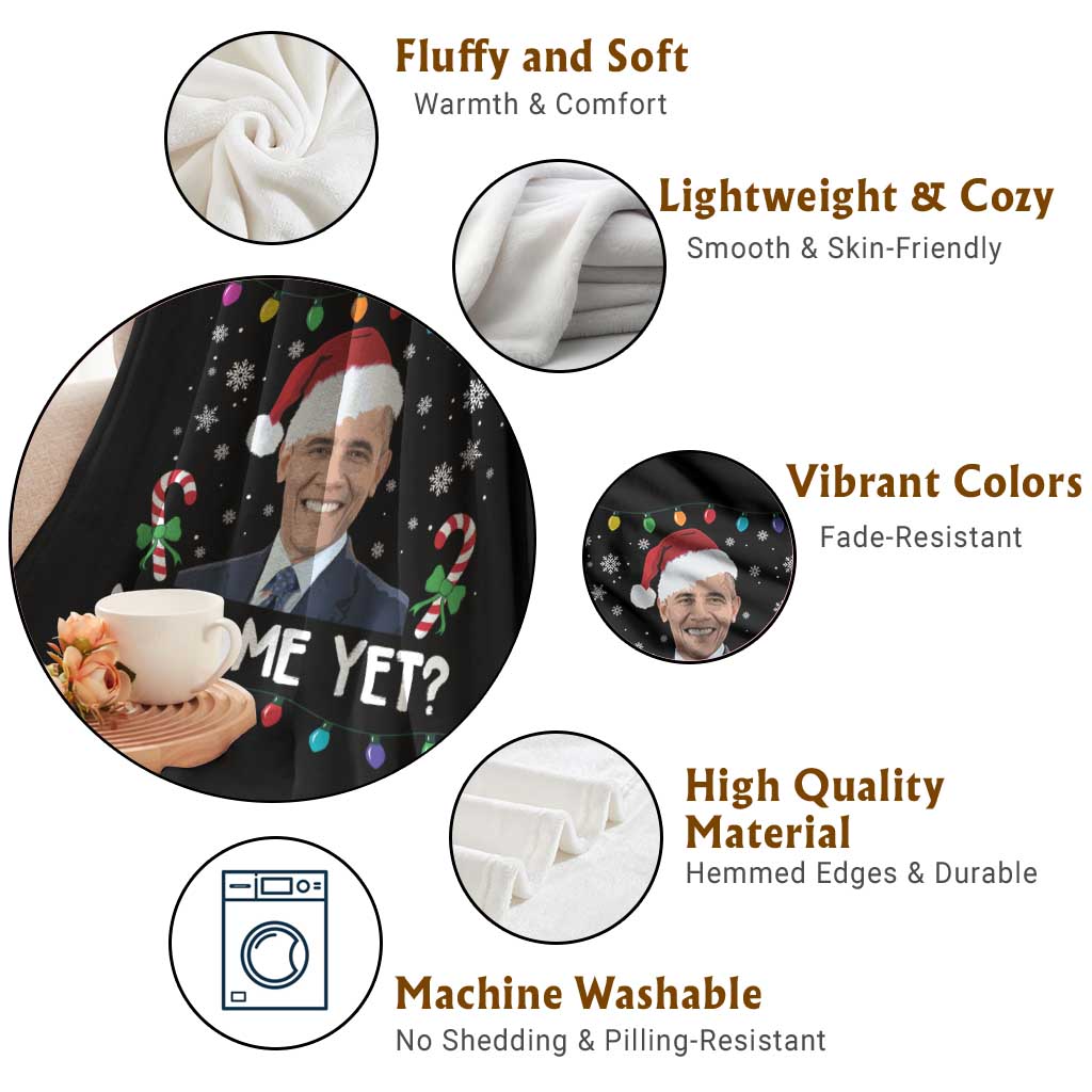 Funny Obama Ugly Xmas Throw Blanket Funny Santa Xmas Light TS10 Print Your Wear