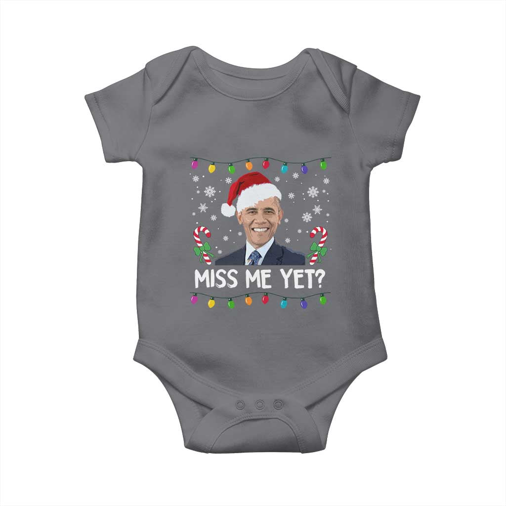Funny Obama Ugly Xmas Baby Onesie Funny Santa Xmas Light TS10 Charcoal Print Your Wear