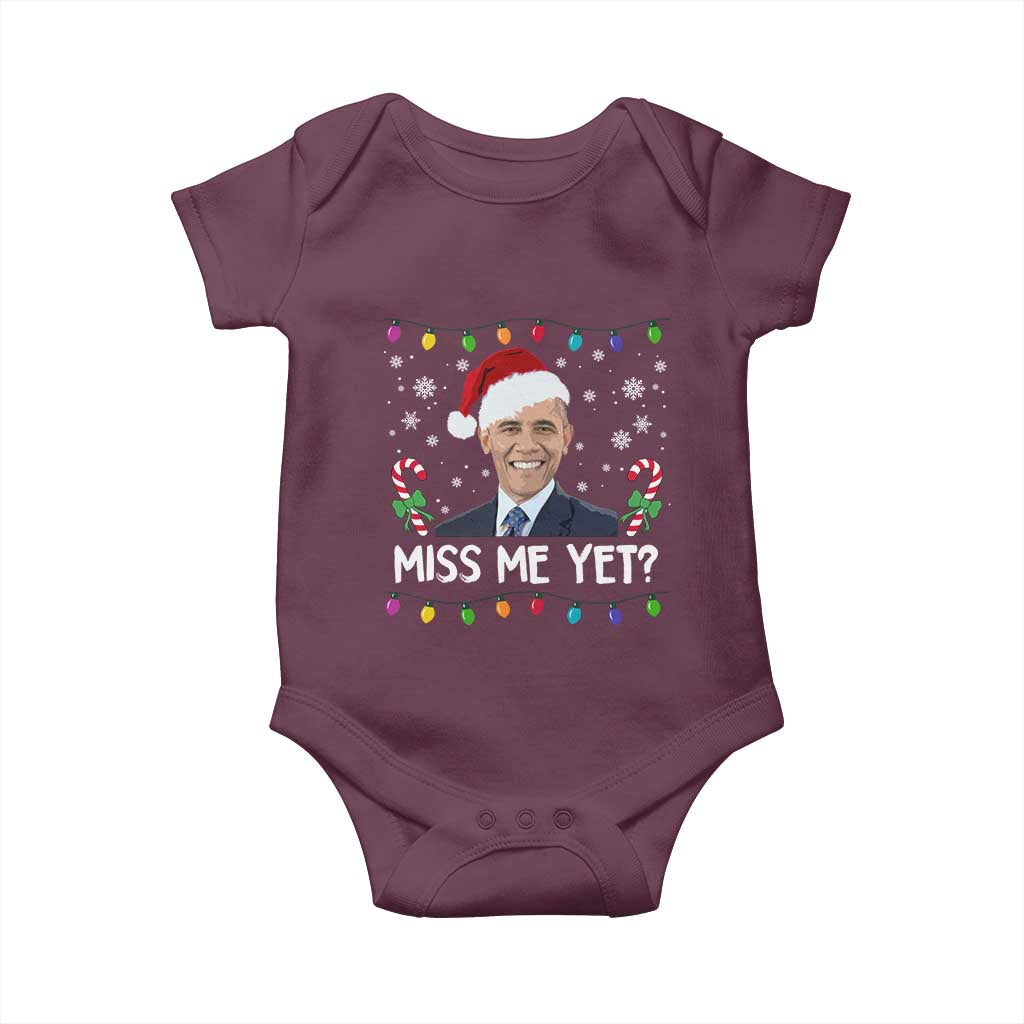 Funny Obama Ugly Xmas Baby Onesie Funny Santa Xmas Light TS10 Maroon Print Your Wear