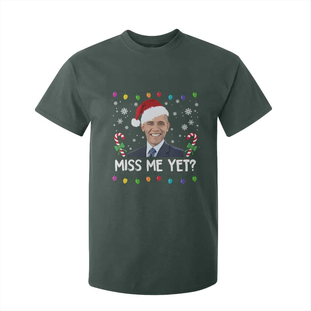 Funny Obama Ugly Xmas T Shirt For Kid Funny Santa Xmas Light TS10 Dark Forest Green Print Your Wear
