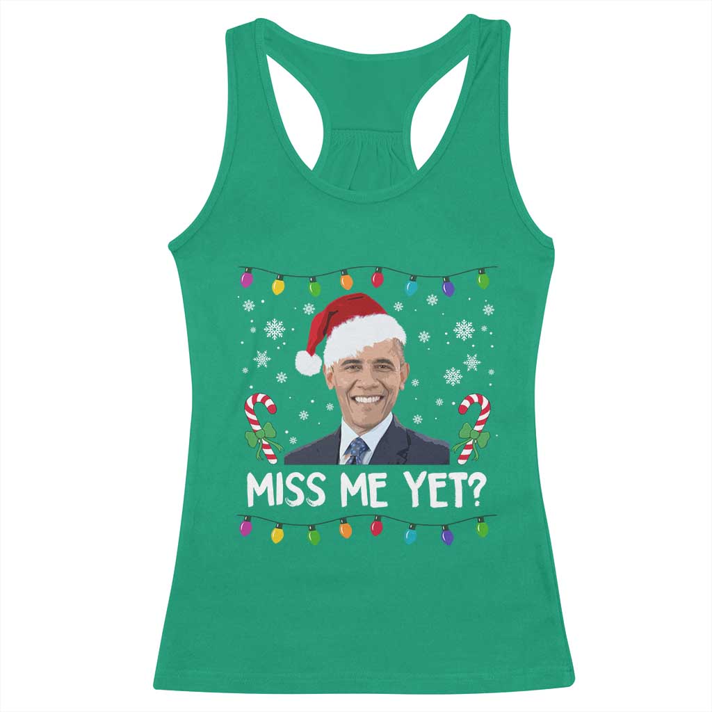Funny Obama Ugly Xmas Racerback Tank Top Funny Santa Xmas Light TS10 Irish Green Print Your Wear