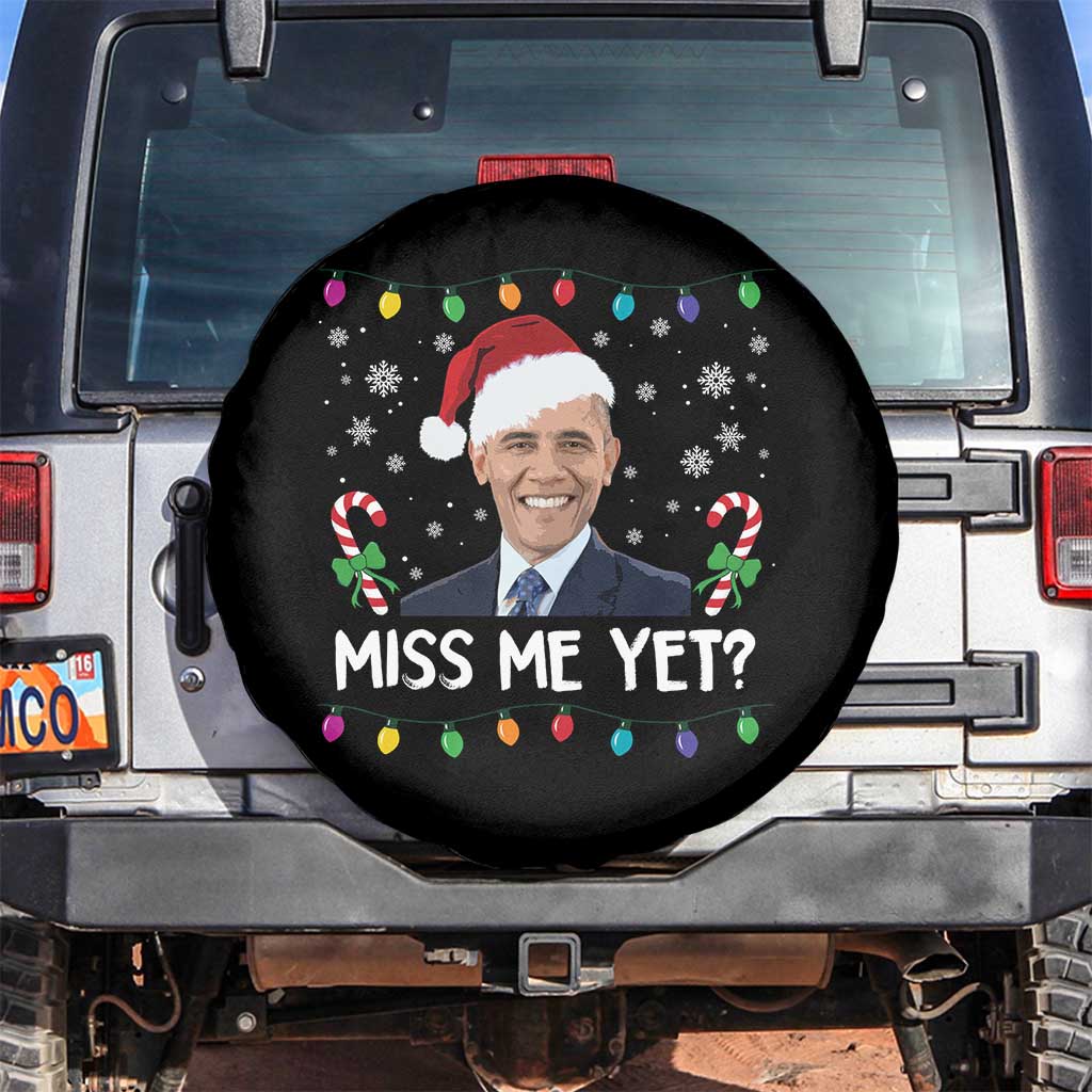 Funny Obama Ugly Xmas Spare Tire Cover Funny Santa Xmas Light TS10 No hole Black Print Your Wear