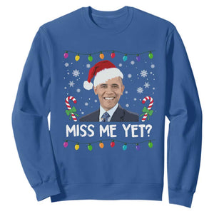 Funny Obama Ugly Xmas Sweatshirt Funny Santa Xmas Light TS10 Royal Blue Print Your Wear