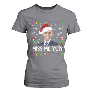 Funny Obama Ugly Xmas T Shirt For Women Funny Santa Xmas Light TS10 Charcoal Print Your Wear