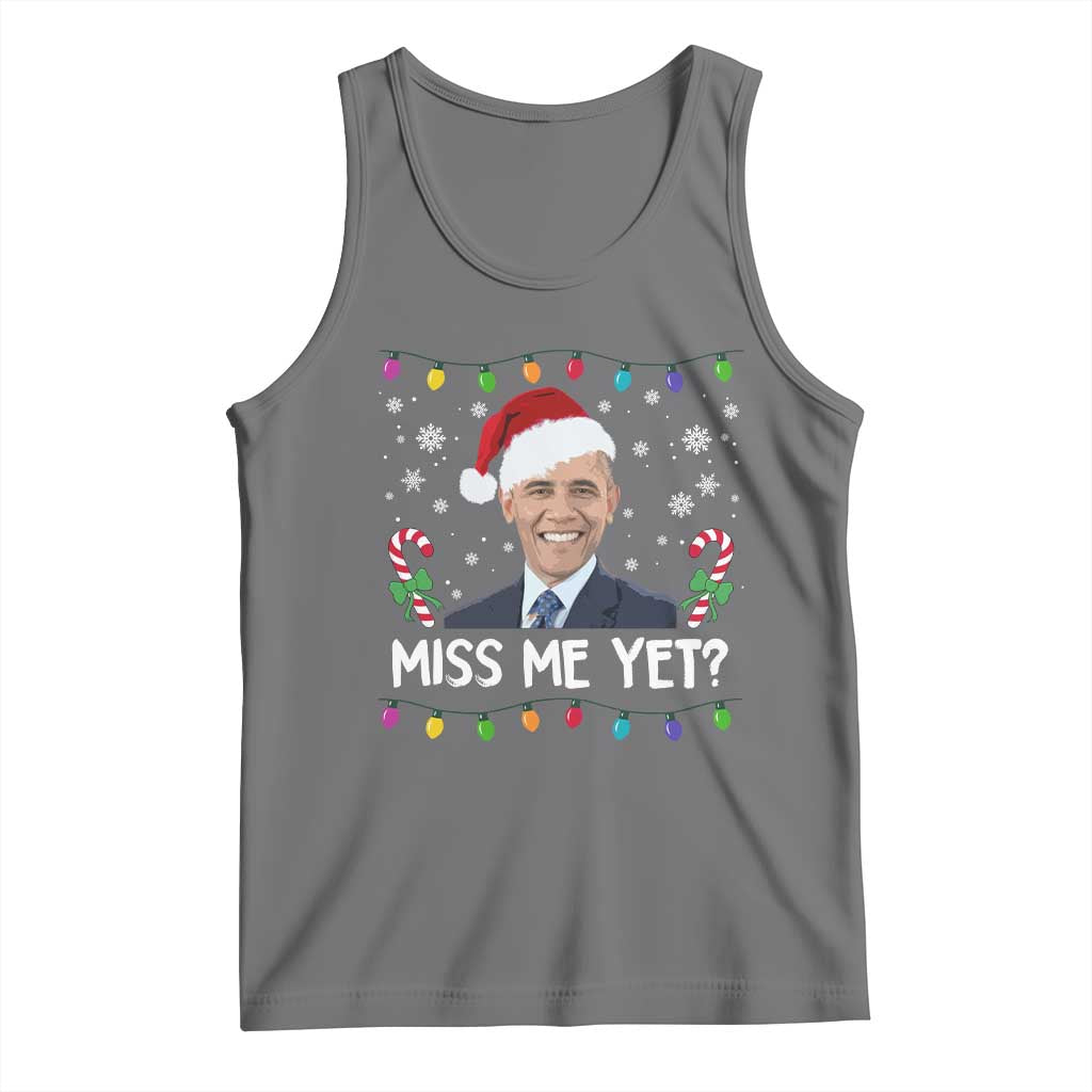 Funny Obama Ugly Xmas Tank Top Funny Santa Xmas Light TS10 Black Heather Print Your Wear