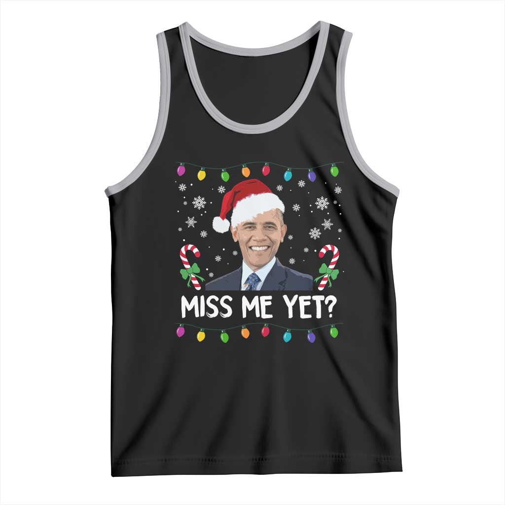 Funny Obama Ugly Xmas Tank Top Funny Santa Xmas Light TS10 Black Athletic Heather Print Your Wear