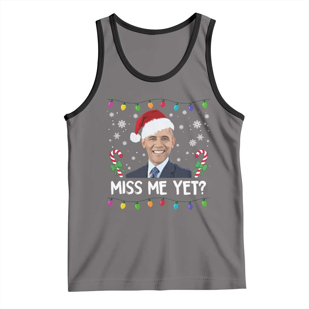 Funny Obama Ugly Xmas Tank Top Funny Santa Xmas Light TS10 Deep Heather Black Print Your Wear
