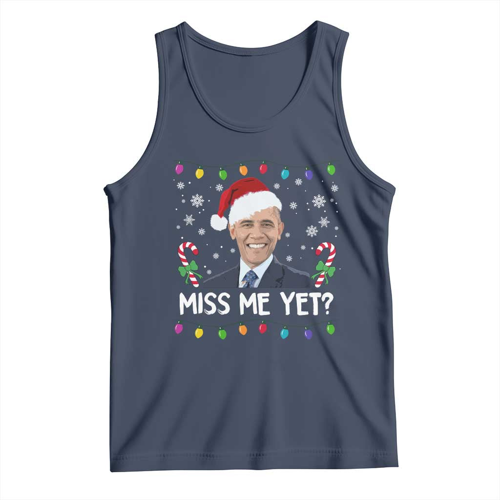 Funny Obama Ugly Xmas Tank Top Funny Santa Xmas Light TS10 Navy Print Your Wear