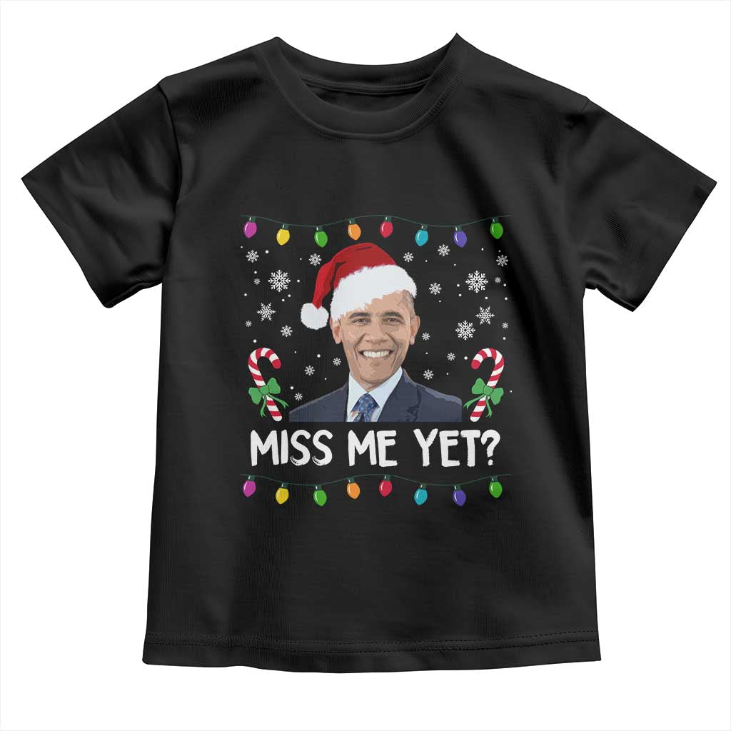 Funny Obama Ugly Xmas Toddler T Shirt Funny Santa Xmas Light TS10 Black Print Your Wear