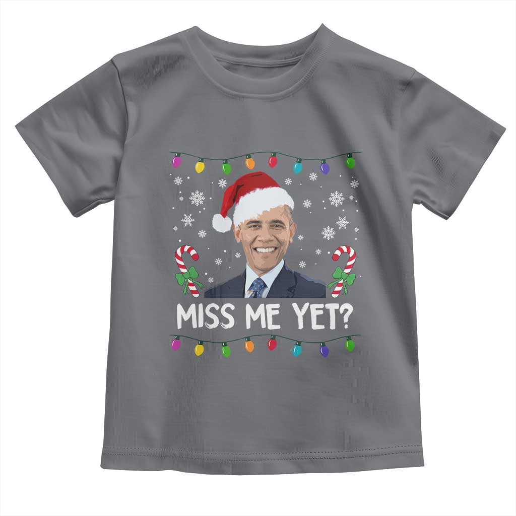 Funny Obama Ugly Xmas Toddler T Shirt Funny Santa Xmas Light TS10 Charcoal Print Your Wear