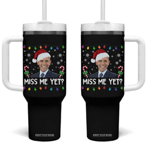 Funny Obama Ugly Xmas Tumbler With Handle Funny Santa Xmas Light TS10 One Size: 40 oz Black Print Your Wear