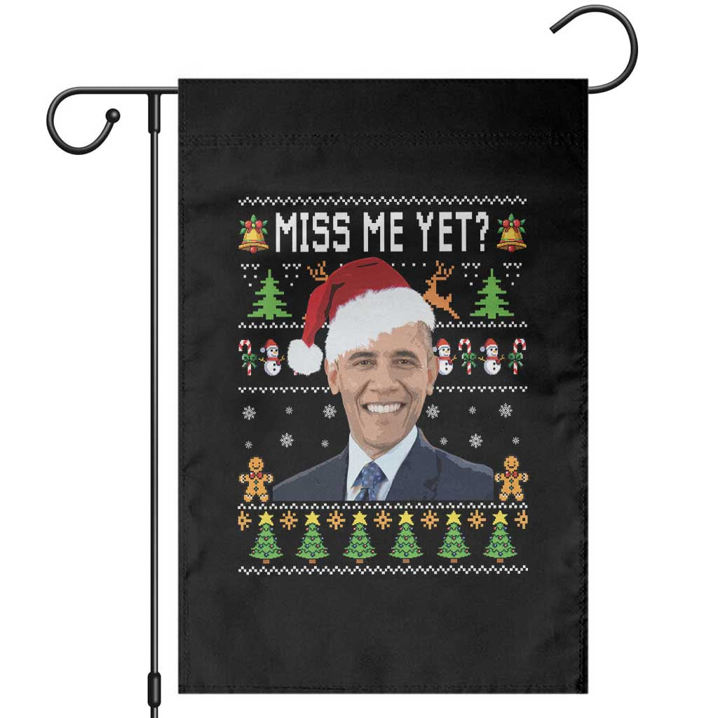 Funny Obama Ugly Xmas Garden Flag Miss Me Yet Pajamas Ugly TS10 Black Print Your Wear
