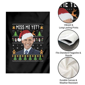 Funny Obama Ugly Xmas Garden Flag Miss Me Yet Pajamas Ugly TS10 Print Your Wear
