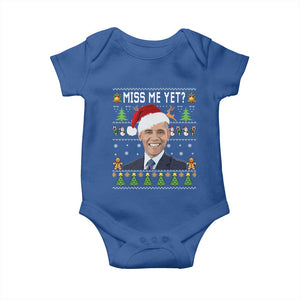 Funny Obama Ugly Xmas Baby Onesie Miss Me Yet Pajamas Ugly TS10 Royal Blue Print Your Wear