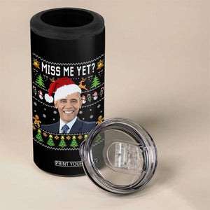 Funny Obama Ugly Xmas 4 in 1 Can Cooler Tumbler Miss Me Yet Pajamas Ugly TS10 Print Your Wear