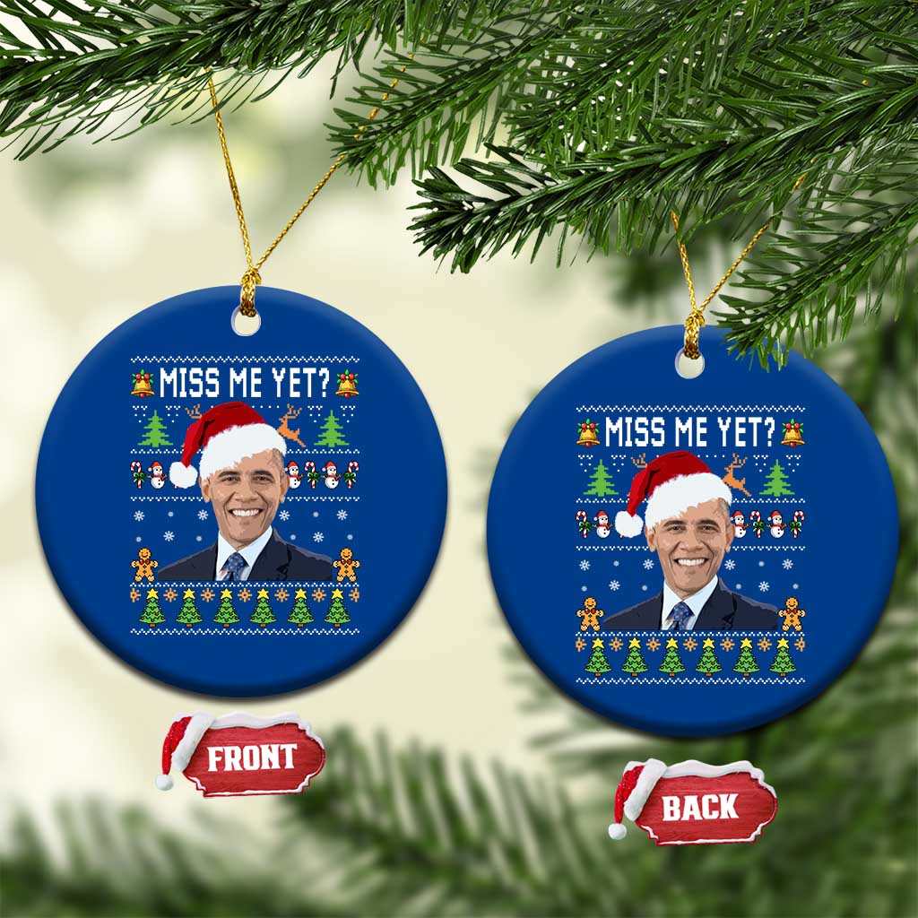 Funny Obama Ugly Xmas Ceramic Ornament Miss Me Yet Pajamas Ugly TS10 1pc Blue Print Your Wear