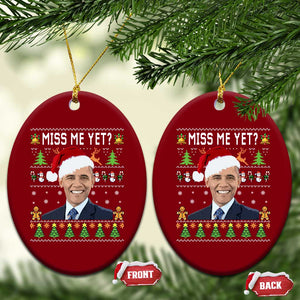 Funny Obama Ugly Xmas Ceramic Ornament Miss Me Yet Pajamas Ugly TS10 Print Your Wear
