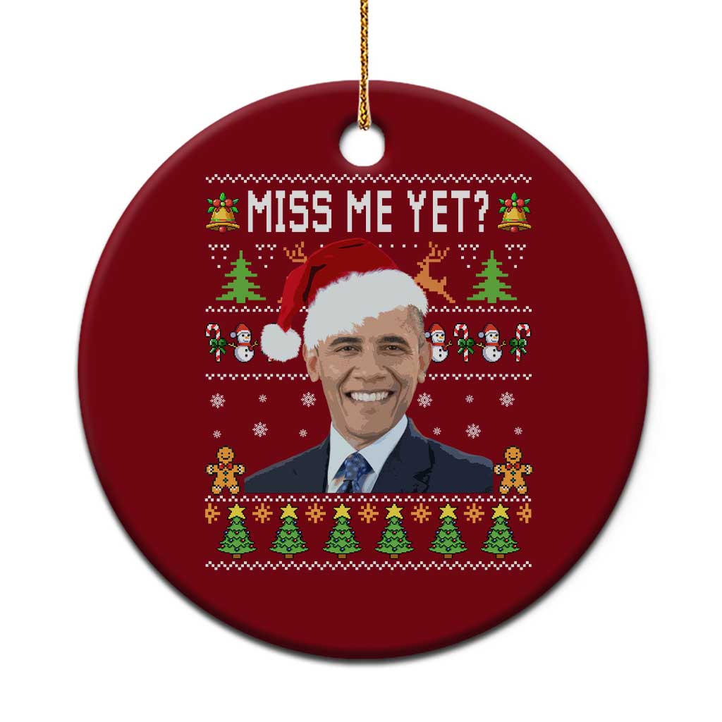 Funny Obama Ugly Xmas Ceramic Ornament Miss Me Yet Pajamas Ugly TS10 1pc Red Print Your Wear