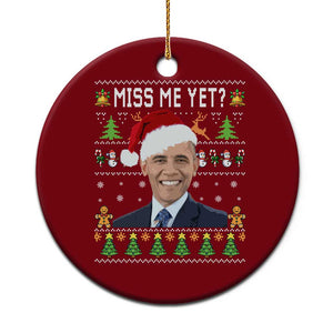 Funny Obama Ugly Xmas Ceramic Ornament Miss Me Yet Pajamas Ugly TS10 1pc Red Print Your Wear